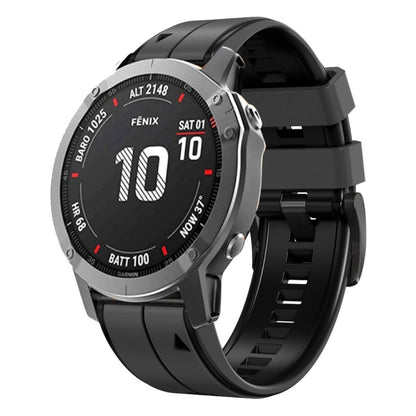For Garmin EPIX Gen2 22mm Silicone Sports Two-Color Watch Band(Carbon Ash + Black) - Watch Bands by buy2fix | Online Shopping UK | buy2fix