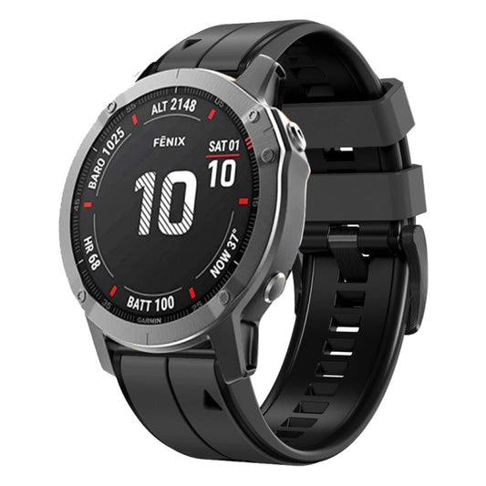 For Garmin EPIX Gen2 22mm Silicone Sports Two-Color Watch Band(Carbon Ash + Black) - Watch Bands by buy2fix | Online Shopping UK | buy2fix