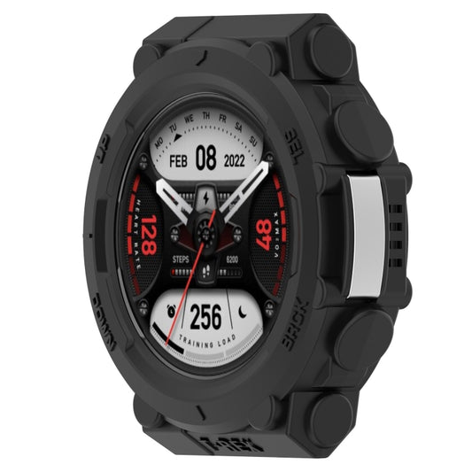 For Amazfit T-Tex 2 Shockproof TPU Protective Watch Case(Black) - Watch Cases by buy2fix | Online Shopping UK | buy2fix