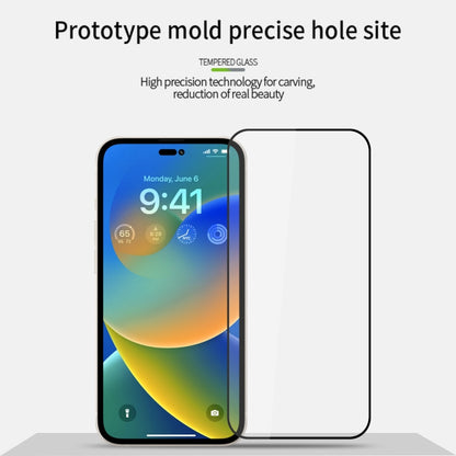For iPhone 14 Pro PINWUYO 9H 2.5D Full Screen Tempered Glass Film(Black) - iPhone 14 Pro Tempered Glass by PINWUYO | Online Shopping UK | buy2fix