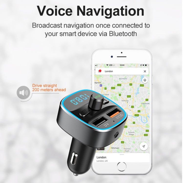 T25S Car MP3 Player Multi-function BT5.0 Dual USB Chargers - Bluetooth Car Kits by buy2fix | Online Shopping UK | buy2fix
