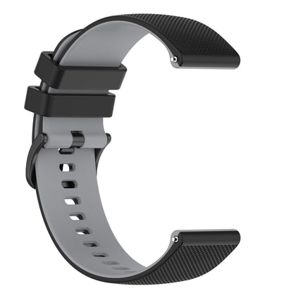 For Garmin Venu SQ 20mm Checkered Two-Color Silicone Watch Band(Black+Grey) - Watch Bands by buy2fix | Online Shopping UK | buy2fix
