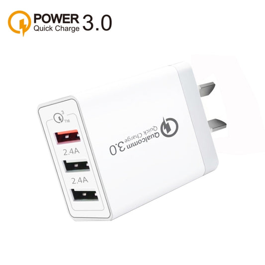 SDC-30W QC3.0 USB + 2 x USB2.0 Port Quick Charger with USB to Micro USB  Cable, AU Plug - USB Charger by buy2fix | Online Shopping UK | buy2fix