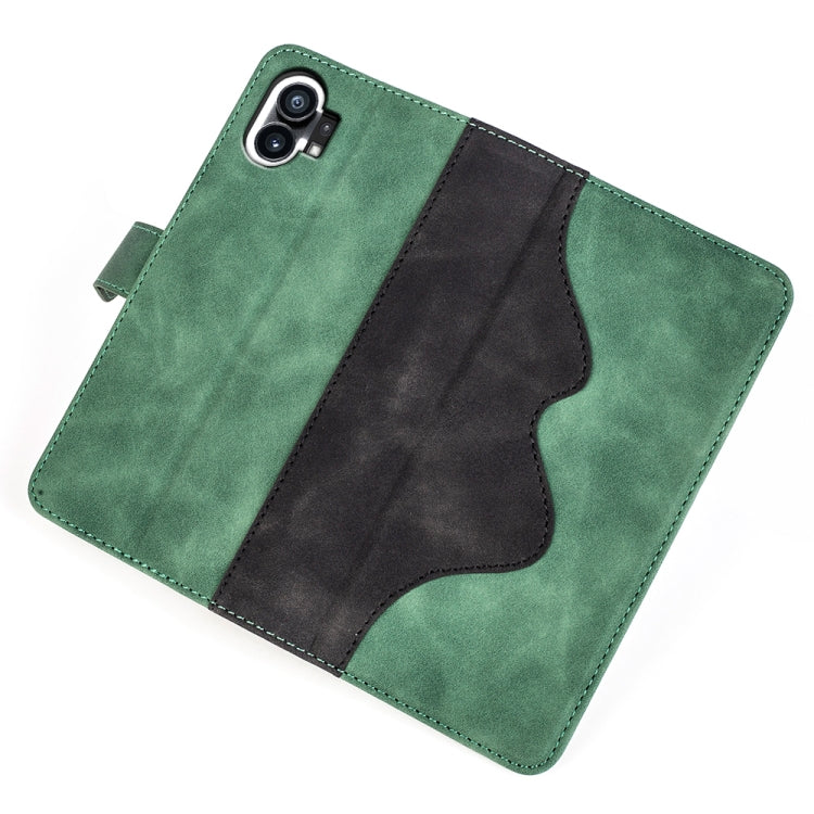 For Nothing Phone 1 Stitching Horizontal Flip Leather Phone Case(Green) - Nothing Cases by buy2fix | Online Shopping UK | buy2fix