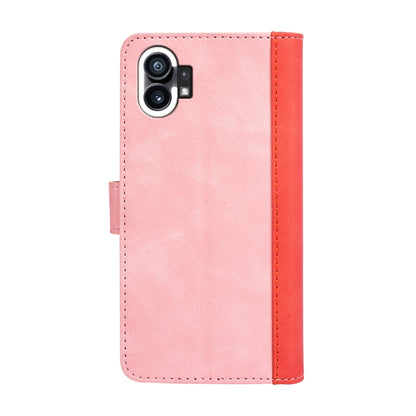 For Nothing Phone 1 Stitching Horizontal Flip Leather Phone Case(Pink Red) - Nothing Cases by buy2fix | Online Shopping UK | buy2fix
