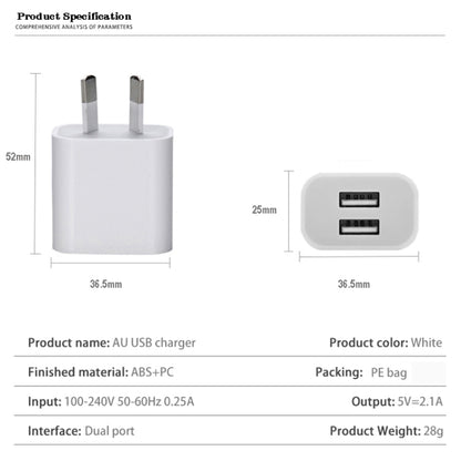 Mini Dual Port USB Charger with USB to Micro USB Data Cable, AU Plug by buy2fix