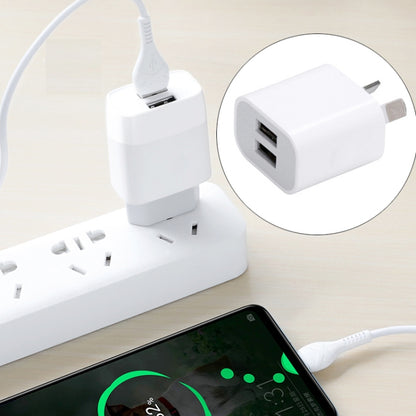 Mini Dual Port USB Charger with USB to Micro USB Data Cable, AU Plug by buy2fix
