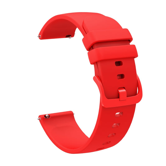 For Garmin Forerunner 255S 18mm Solid Color Soft Silicone Watch Band(Red) - Watch Bands by buy2fix | Online Shopping UK | buy2fix