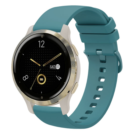 For Garmin Venu 2S 18mm Solid Color Soft Silicone Watch Band(Pine Green) - Watch Bands by buy2fix | Online Shopping UK | buy2fix