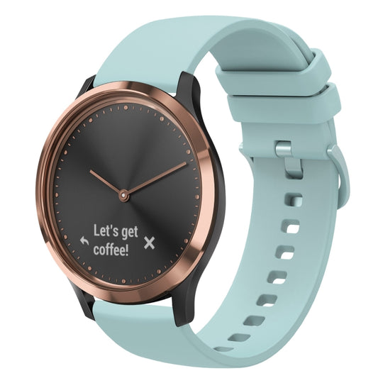 For Garmin Vivomove HR Sport 20mm Solid Color Soft Silicone Watch Band(Sapphire Green)