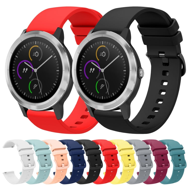 For Garmin Vivoactive 3 20mm Solid Color Soft Silicone Watch Band(White) - Watch Bands by buy2fix | Online Shopping UK | buy2fix