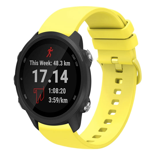 For Garmin Forerunner 245 20mm Solid Color Soft Silicone Watch Band(Yellow)