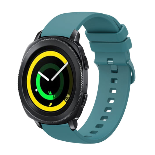 For Samsung Gear Sport 20mm Solid Color Soft Silicone Watch Band(Pine Green) - Watch Bands by buy2fix | Online Shopping UK | buy2fix