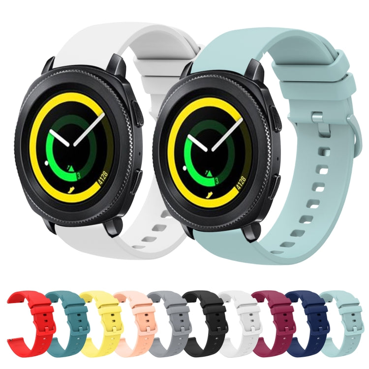 For Samsung Gear Sport 20mm Solid Color Soft Silicone Watch Band(Pine Green) - Watch Bands by buy2fix | Online Shopping UK | buy2fix