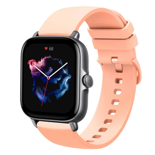 For Amazfit GTS 3 20mm Solid Color Soft Silicone Watch Band(Pink) - Watch Bands by buy2fix | Online Shopping UK | buy2fix