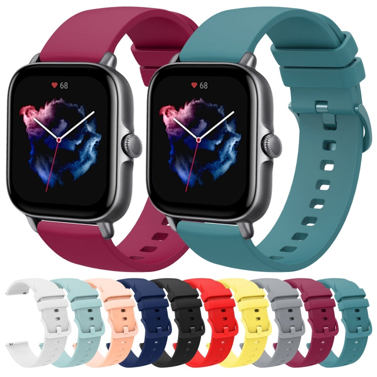 For Amazfit GTS 3 20mm Solid Color Soft Silicone Watch Band(Pink) - Watch Bands by buy2fix | Online Shopping UK | buy2fix