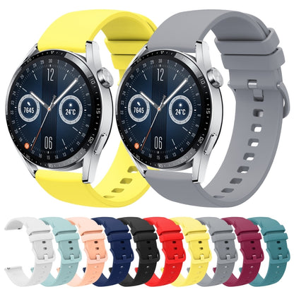 For Huawei Watch GT3 42mm 20mm Solid Color Soft Silicone Watch Band(White) by buy2fix