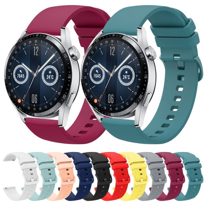For Huawei Watch GT3 46mm 22mm Solid Color Soft Silicone Watch Band(Navy Blue) by buy2fix