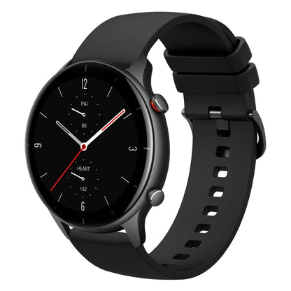 For Amazfit GTR 2e 22mm Solid Color Soft Silicone Watch Band(Black) - Watch Bands by buy2fix | Online Shopping UK | buy2fix