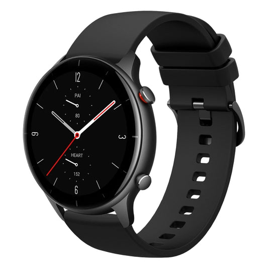 For Amazfit GTR 2e 22mm Solid Color Soft Silicone Watch Band(Black) - Watch Bands by buy2fix | Online Shopping UK | buy2fix