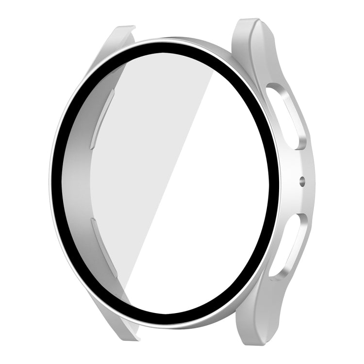 For Samsung Galaxy Watch5 44mm ENKAY Hat-Prince Full Coverage PC Frame + 9H Tempered Glass Case(Silver) - Watch Cases by ENKAY | Online Shopping UK | buy2fix