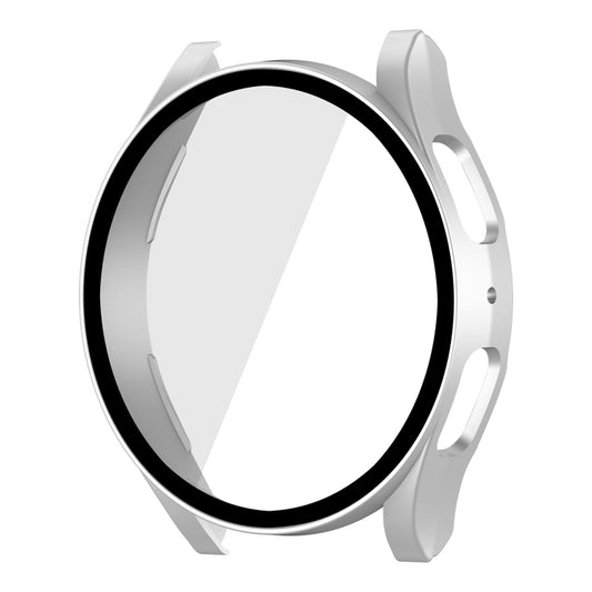For Samsung Galaxy Watch5 44mm ENKAY Hat-Prince Full Coverage PC Frame + 9H Tempered Glass Case(Silver) - Watch Cases by ENKAY | Online Shopping UK | buy2fix