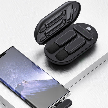 K61 Noise Cancelling Portable Wireless Lapel Microphone for Recording - Microphone by buy2fix | Online Shopping UK | buy2fix