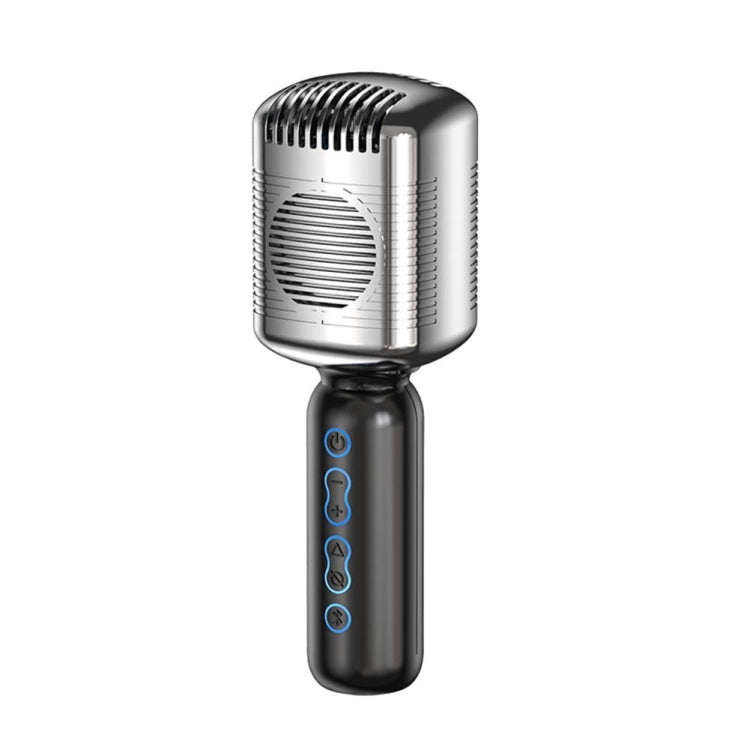KM600 Wireless Microphone TWS Handheld Noise Reduction Smart Bluetooth-compatible Condenser Mic Music Player for Singing(Sliver) - Microphone by buy2fix | Online Shopping UK | buy2fix