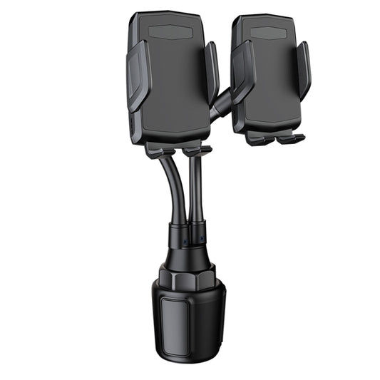 A080+X908 Car Cup Double Mobile Phone Holder Mount Adjustable Cradle Bracket - Universal Car Holders by buy2fix | Online Shopping UK | buy2fix