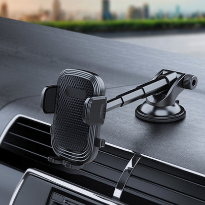 A190+X903 Car Windscreen Dashboard Sucker Mount 3-Phase Telescopic Long Arm Phone Holder - Universal Car Holders by buy2fix | Online Shopping UK | buy2fix