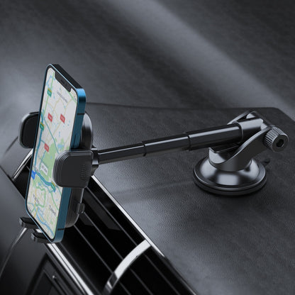 A190+X903 Car Windscreen Dashboard Sucker Mount 3-Phase Telescopic Long Arm Phone Holder - Universal Car Holders by buy2fix | Online Shopping UK | buy2fix