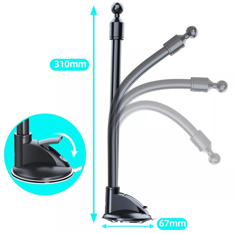 A190+X35 Car Phone Holder Windshield Sucker Mount Bendable Long Arm Stand by buy2fix