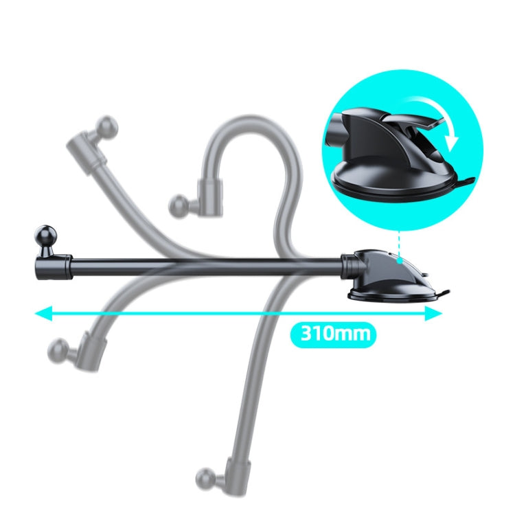 A190+X51 Car Phone Holder Dashboard Windshield Sucker Mount Bendable Long Arm Stand - Universal Car Holders by buy2fix | Online Shopping UK | buy2fix