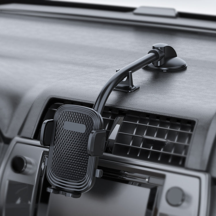 A190+X51 Car Phone Holder Dashboard Windshield Sucker Mount Bendable Long Arm Stand - Universal Car Holders by buy2fix | Online Shopping UK | buy2fix