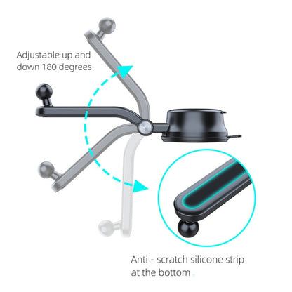 A190+X157 Car Phone Holder Dashboard Sucker Mount Stand  Retractable Clamp Arm - Universal Car Holders by buy2fix | Online Shopping UK | buy2fix
