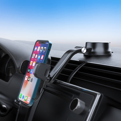 A190+X157 Car Phone Holder Dashboard Sucker Mount Stand  Retractable Clamp Arm - Universal Car Holders by buy2fix | Online Shopping UK | buy2fix