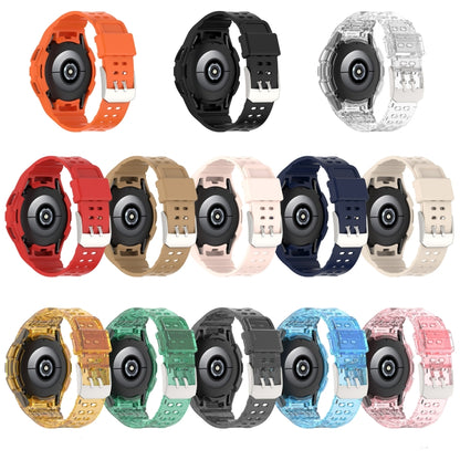 For Samsung Galaxy Watch4 Classic 46mm Armor Integrated TPU Double-Pin Buckle Smart Watch Band(Transparent White) - Watch Bands by buy2fix | Online Shopping UK | buy2fix