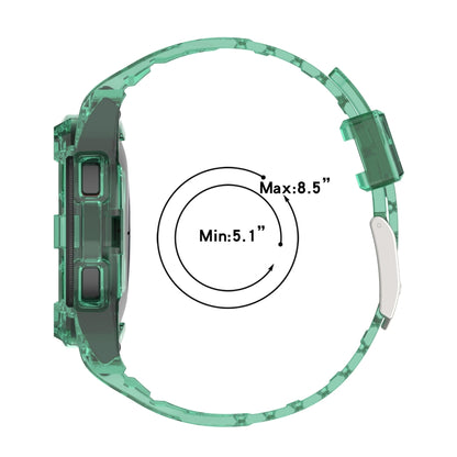For Samsung Galaxy Watch4 Classic 46mm Armor Integrated TPU Double-Pin Buckle Smart Watch Band(Transparent White) - Watch Bands by buy2fix | Online Shopping UK | buy2fix