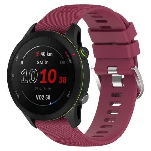 For Samsung  Galaxy Watch 4 Classic 46mm 20mm Solid Color Soft Silicone Watch Band(Burgundy) - Watch Bands by buy2fix | Online Shopping UK | buy2fix