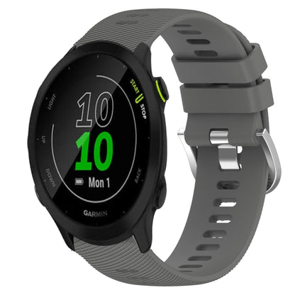 For Garmin Forerunner 55 20mm Solid Color Soft Silicone Watch Band(Dark Grey) - Watch Bands by buy2fix | Online Shopping UK | buy2fix