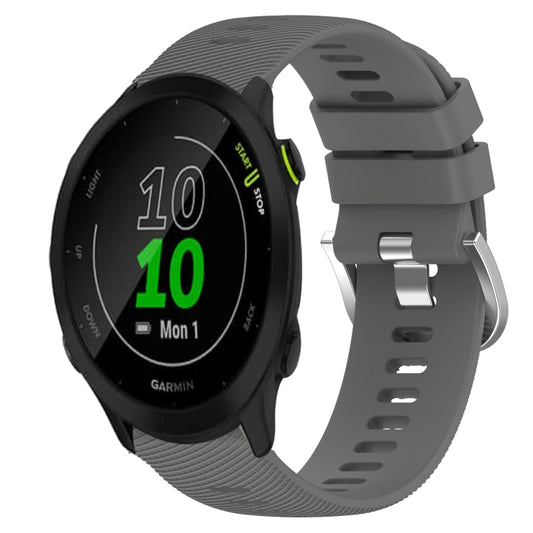For Garmin Forerunner 55 20mm Solid Color Soft Silicone Watch Band(Dark Grey) - Watch Bands by buy2fix | Online Shopping UK | buy2fix