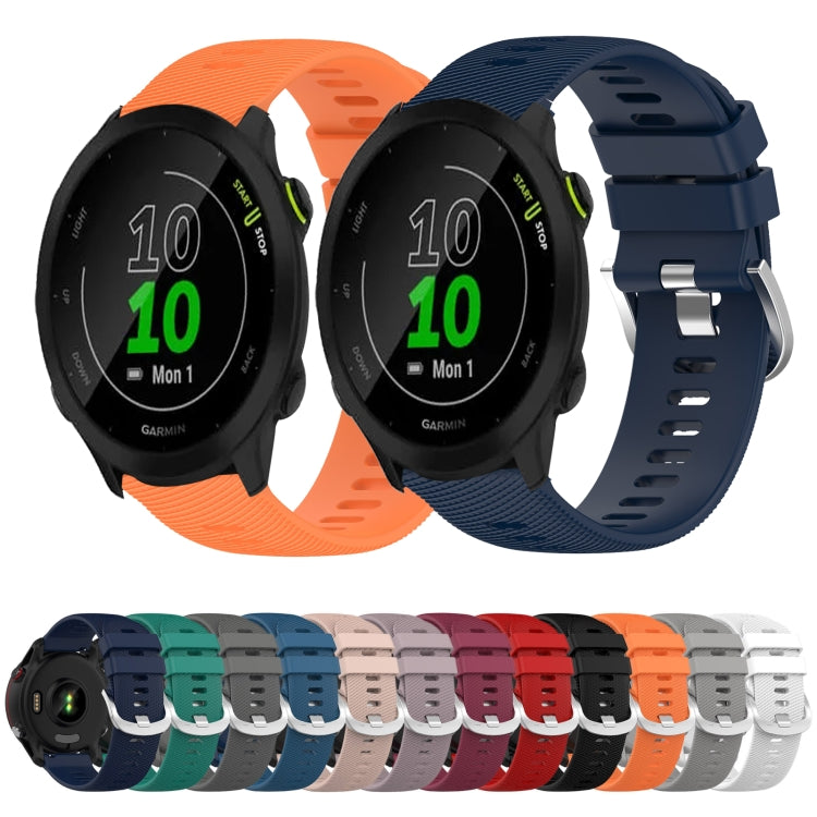 For Garmin Forerunner 55 20mm Solid Color Soft Silicone Watch Band(Wine Red) - Watch Bands by buy2fix | Online Shopping UK | buy2fix