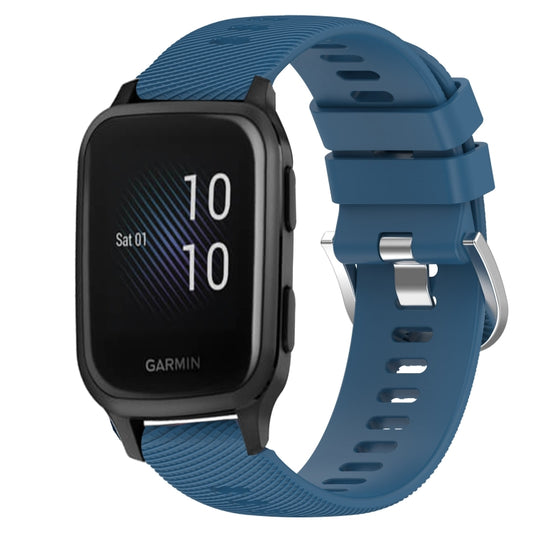 For Garmin Venu SQ 20mm Solid Color Soft Silicone Watch Band(Blue) - Watch Bands by buy2fix | Online Shopping UK | buy2fix