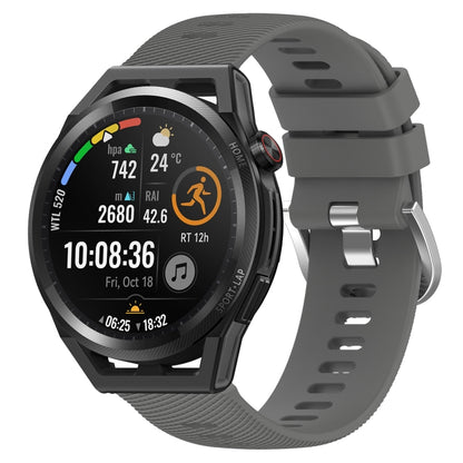 For Huawei Watch GT Runner 22mm Solid Color Soft Silicone Watch Band(Dark Grey) by buy2fix