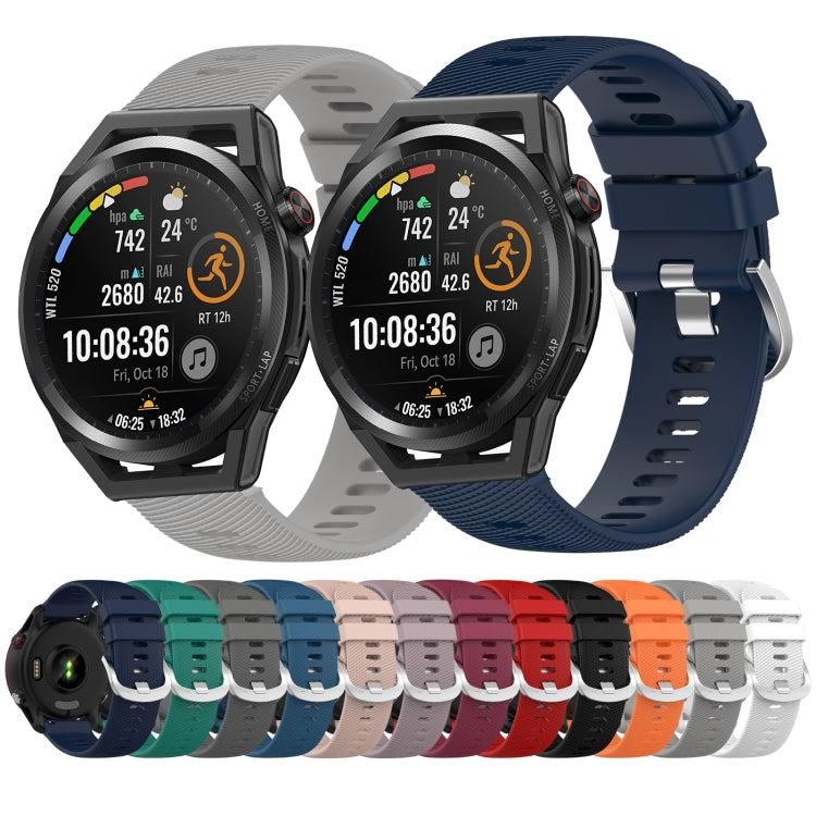 For Huawei Watch GT Runner 22mm Solid Color Soft Silicone Watch Band(Dark Grey) by buy2fix