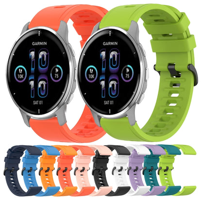 For Garmin Venu 2 Plus 20mm Solid Color Soft Silicone Watch Band(Pink) - Watch Bands by buy2fix | Online Shopping UK | buy2fix
