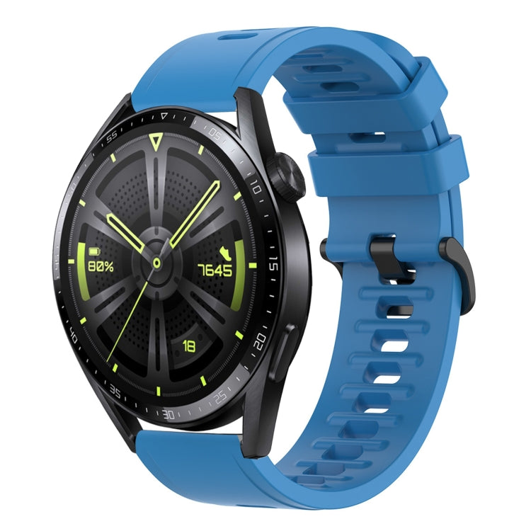 For Huawei Watch GT3 46mm 22MM Solid Color Soft Silicone Watch Band(Blue) by buy2fix