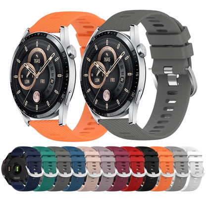 For Huawei Watch GT3 46mm 22MM Solid Color Soft Silicone Watch Band(Blue) by buy2fix