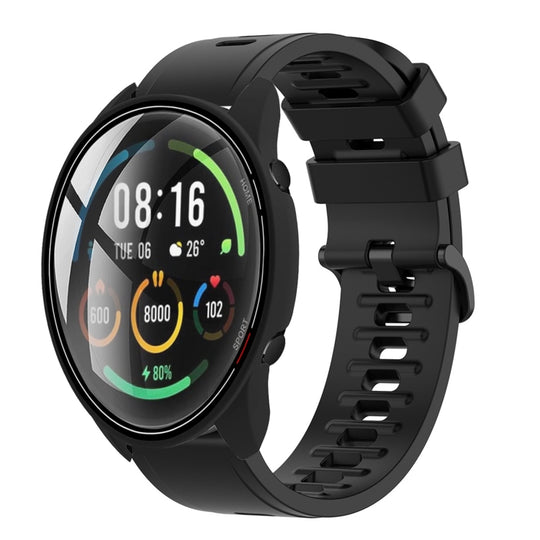 For Xiaomi MI Watch Color 22mm Solid Color Soft Silicone Watch Band(Black)