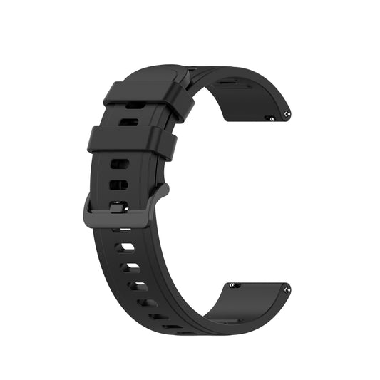 For Xiaomi MI Watch Color 22mm Solid Color Soft Silicone Watch Band(Black) - Watch Bands by buy2fix | Online Shopping UK | buy2fix